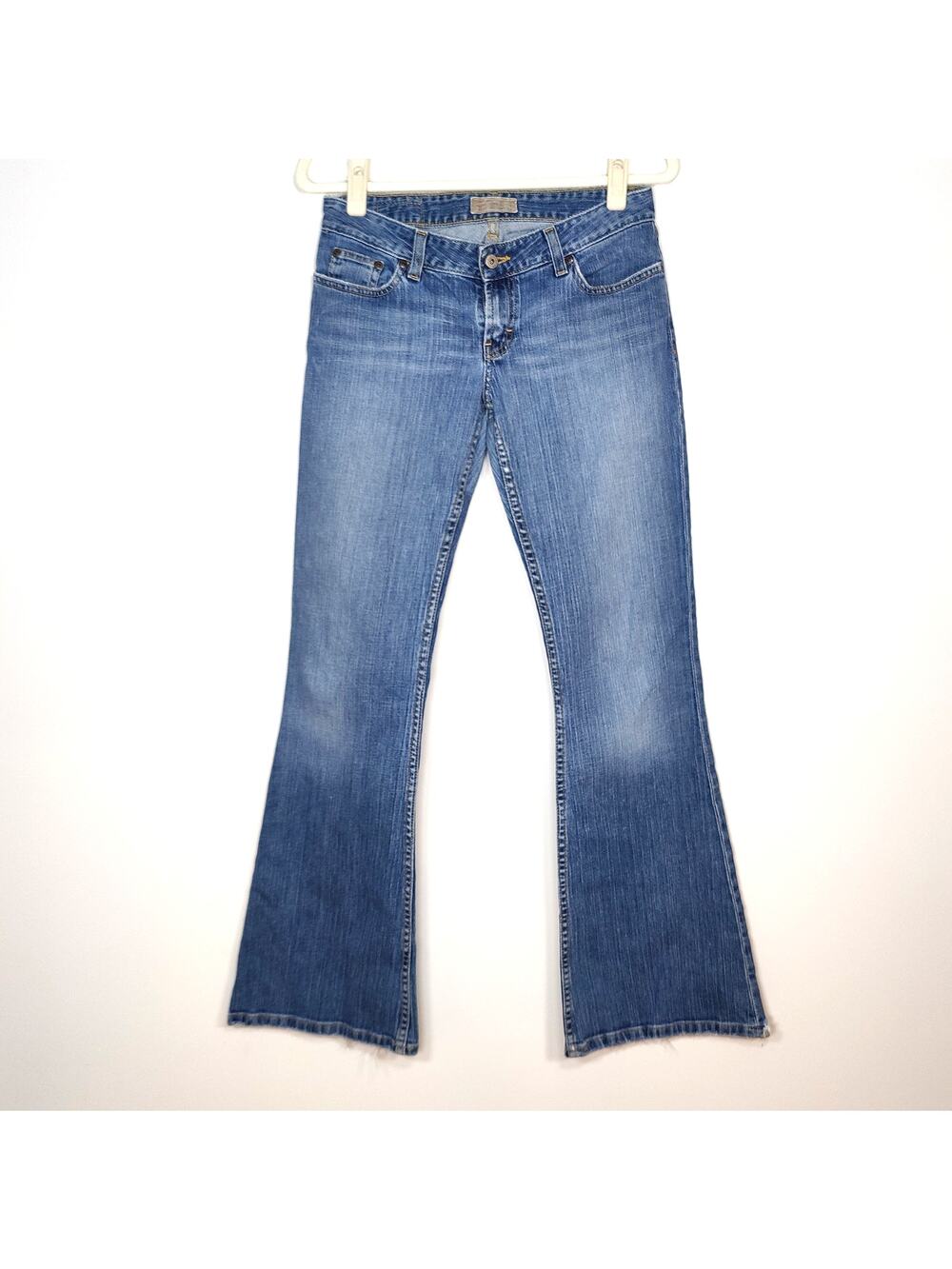 BKE Denim Star Stretch Jeans Low Rise‎ Flare Frayed Hem 29 Y2K Revival